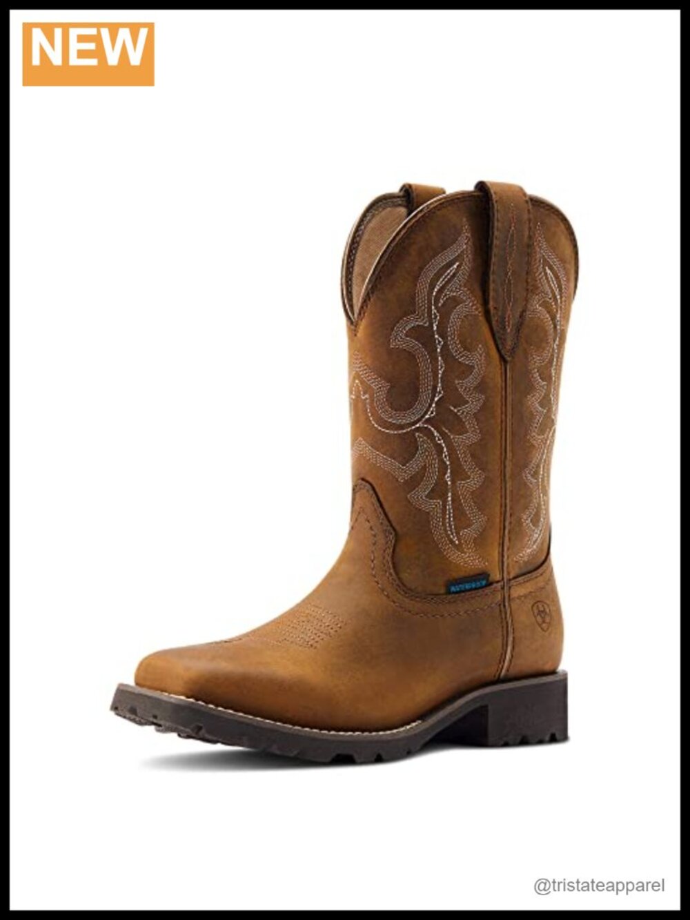Waterproof Western Boots Slip-Resistant Leather Mid-Calf Work